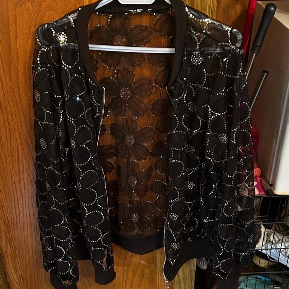 SHEIN Curve Embellished Mesh Light Jacket Size XXX-Large